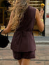 'Velvetvine' V-Neck Top and Shorts Set - Celes Fashion